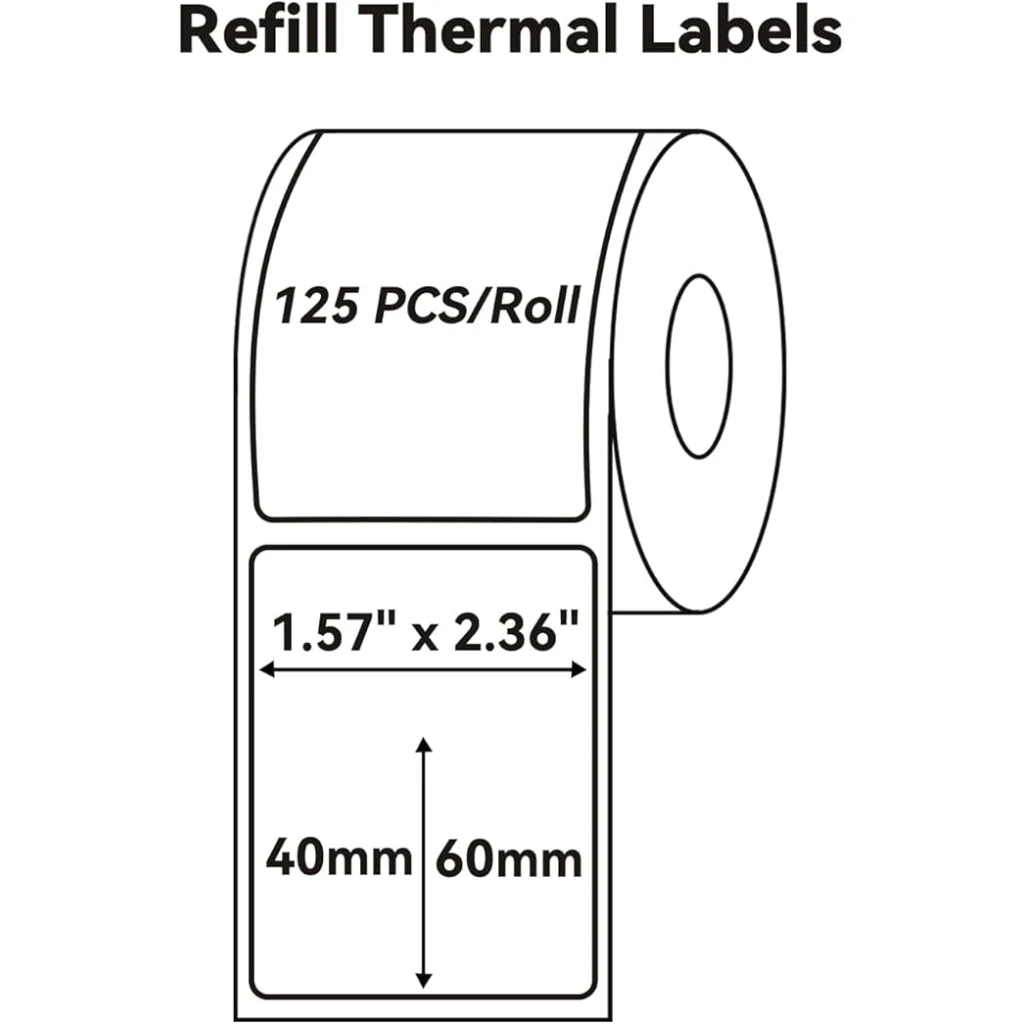 NIIMBOT T40 Etiket 40mm x 60mm 125 adet Şeffaf  (B1B21SB3S)(1923)