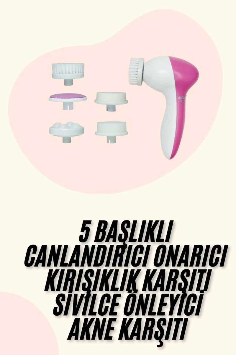 5 Başlıklı Titreşimli Cilt Temizleme Seti Canlandırıcı ve Onarıcı