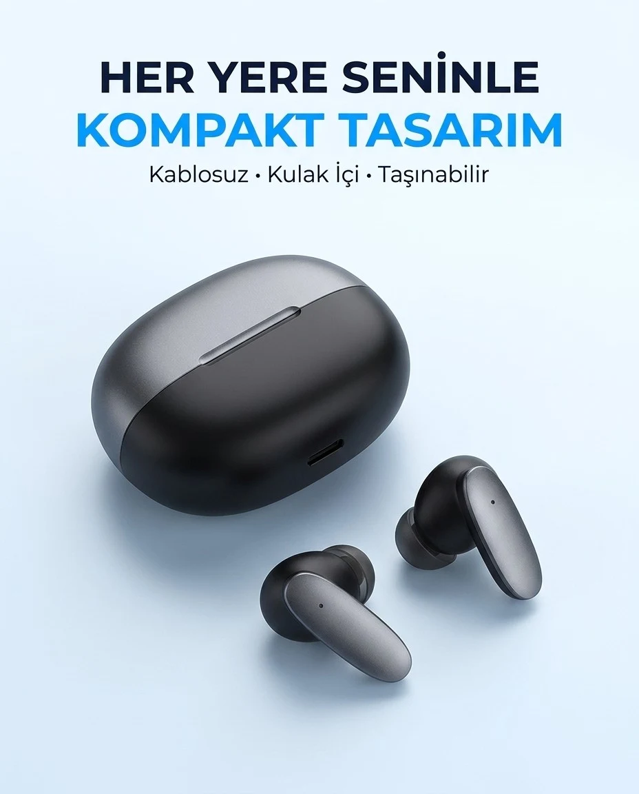 Snk-9000 Siyah ANC & ENC Kablosuz Bluetooth Kulaklık 5.4 Kulak İçi Kulaklık - V2