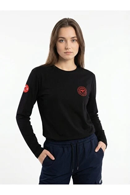 Pratik Medikal Kırmızı 112 Acil Sağlık Bisiklet Yaka Uzun Kollu Tişört Unisex