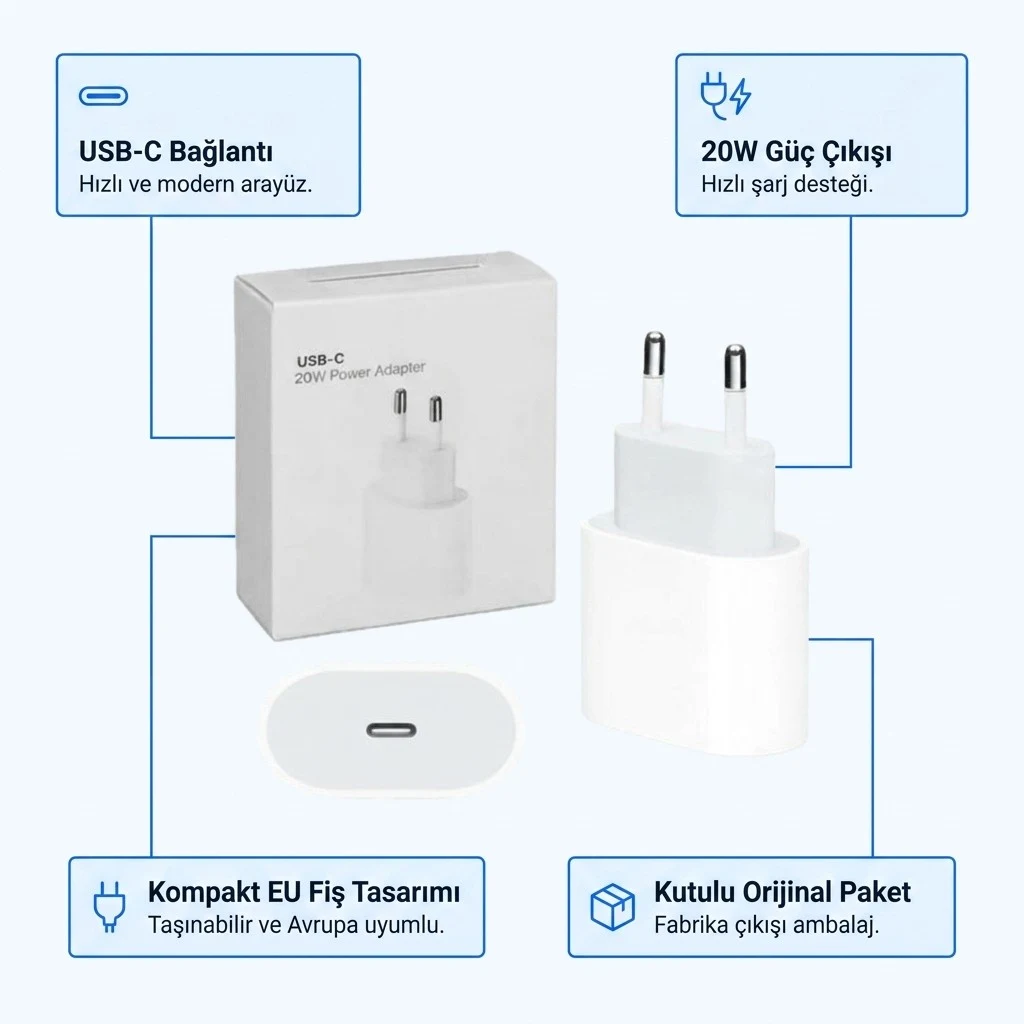 Yeni Nesil Şarj Başlığı 20w Hızlı Şarj Adaptörü