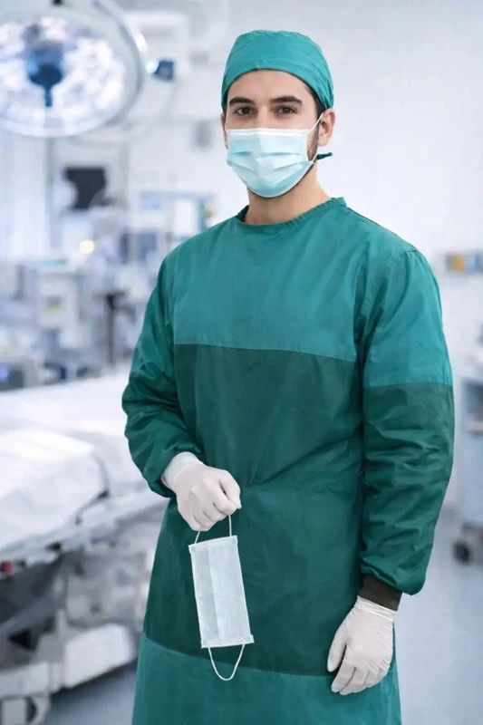 Yeşil Cerrahi Box Önlüğü - Yıkanabilir & Otoklavlanabilir Doktor Önlüğü