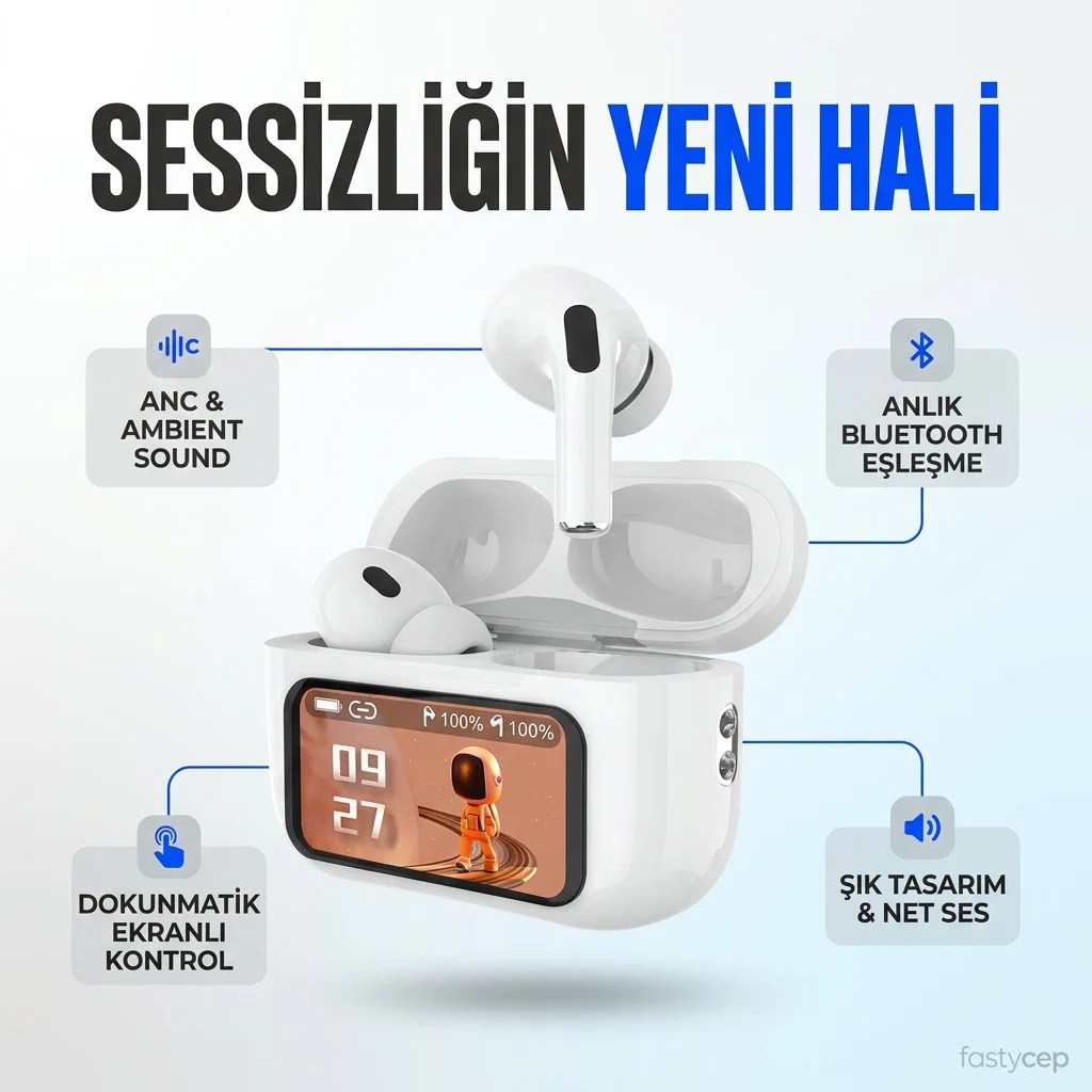 ANC + Ambient Sound Ekranlı TWS Kulaklık