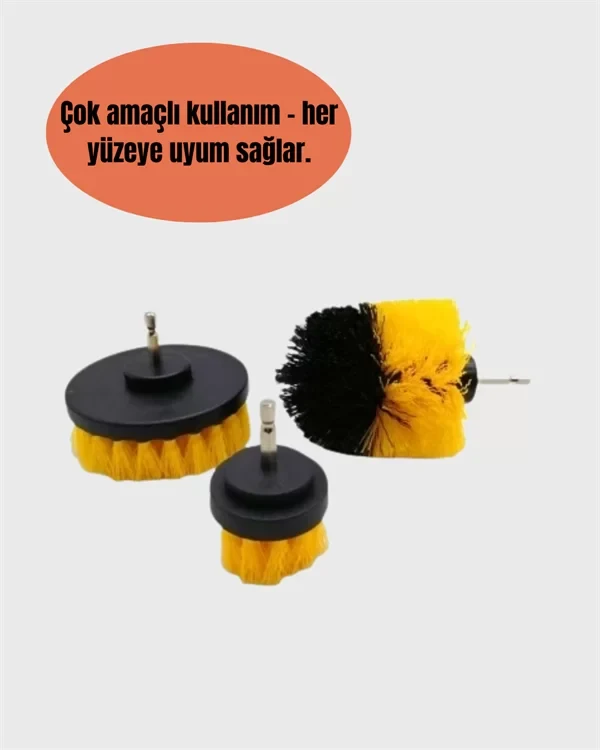 Yüksek Devirde Etkili Temizlik Sağlayan Matkap Ucu Fırça Seti