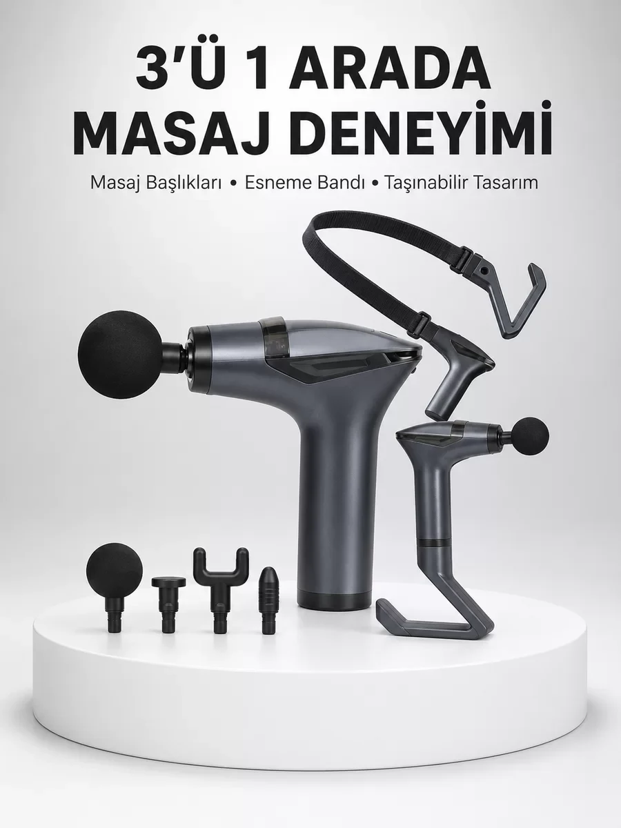 Titreşimli Şarjlı Masaj Aleti 3in1 Fonksiyonel Çok Amaçlı Model Yeni Nesil
