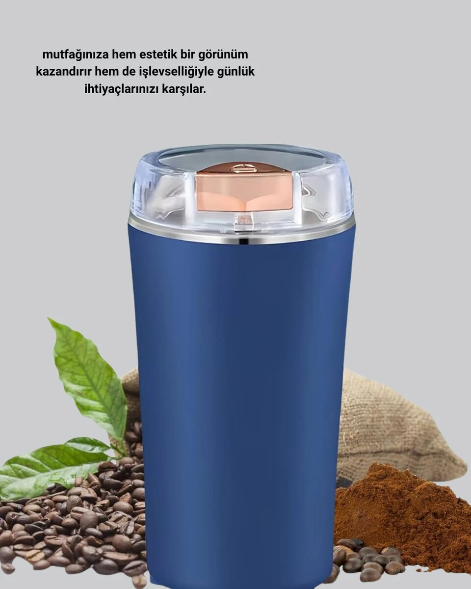 Elektrikli Kahve ve Baharat Öğütücü – Güçlü Motor Paslanmaz Çelik Gövde Kolay Temizlik