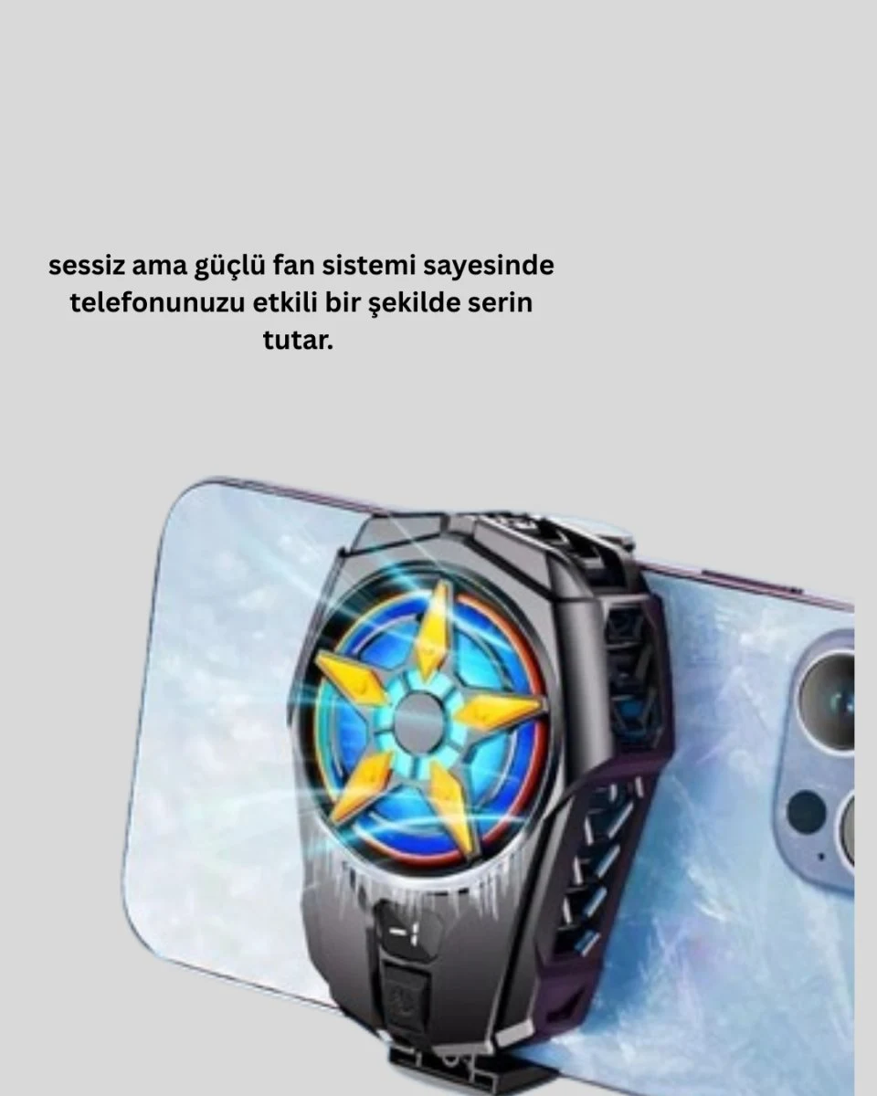 Dijital Göstergeli Evrensel Telefon Soğutma Fanı
