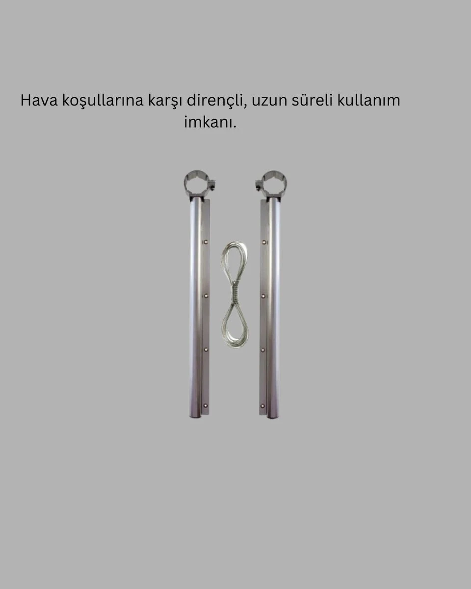 Kare Küpeşte Uyumlu Balkon Çamaşır Askısı 25x60 cm Beyaz Pratik