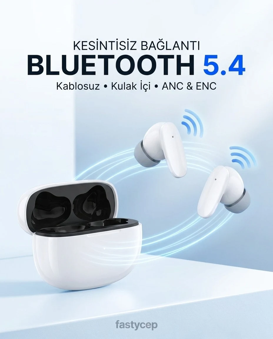 Snk-9005 Beyaz ANC & ENC Kablosuz Bluetooth Kulaklık 5.4 Kulak İçi Kulaklık