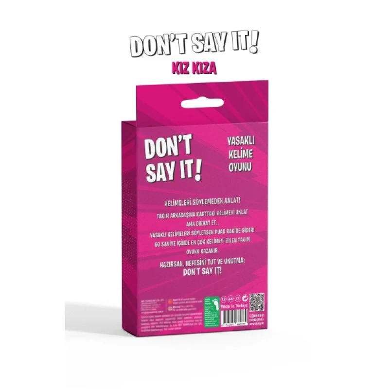 Yasaklı Kelime Oyunu Don't Say It! Kız Kıza - Eğlenceli Kart Oyunu