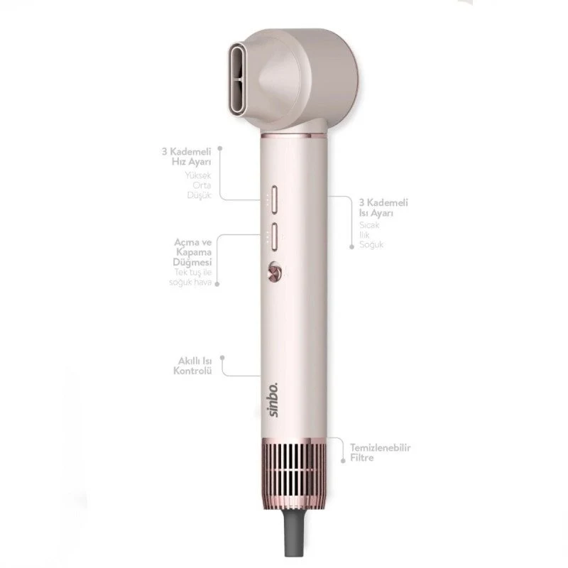 Sinbo Air Brush Saç Şekillendirme Cihazı - 5 Başlıklı - Rose Gold Renk