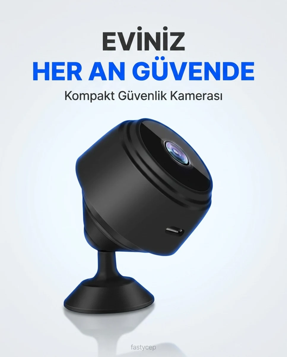 Blue Inter Mini Kamera 1080P HD WiFi (Gizli, Miknatisli)
