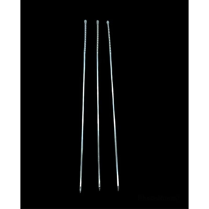 Burgulu Kuşbaşı Şişi - Metal - Kalın Kare - 50 cm