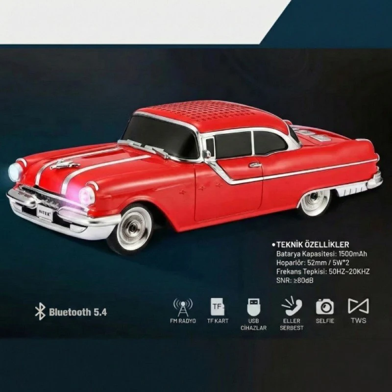 Pontiac Klasik Araba Tasarımlı Bluetooth Hoparlör