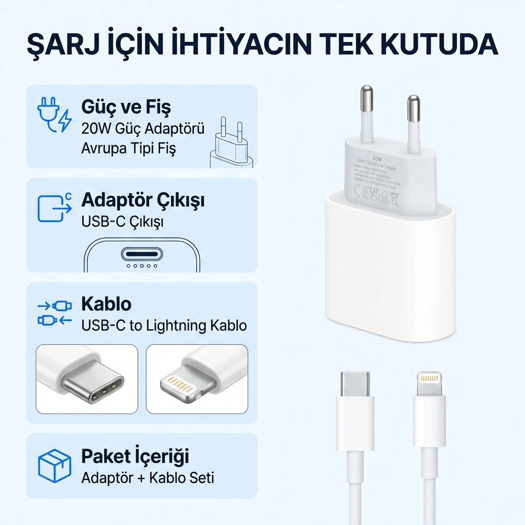 20W LİHTNİNG ŞARJ ALETİ