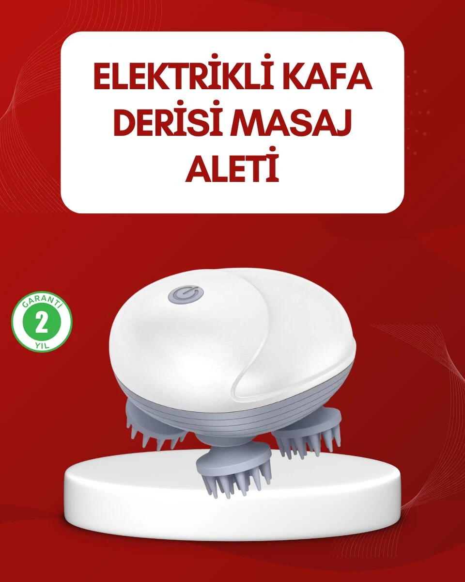 Su Geçirmez Elektrikli Kafa Masaj Cihazı IPX7