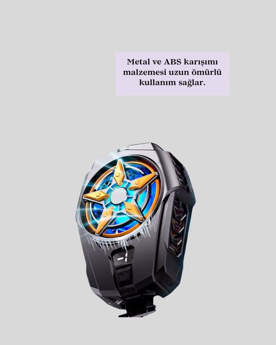 Dijital Göstergeli Evrensel Telefon Soğutma Fanı