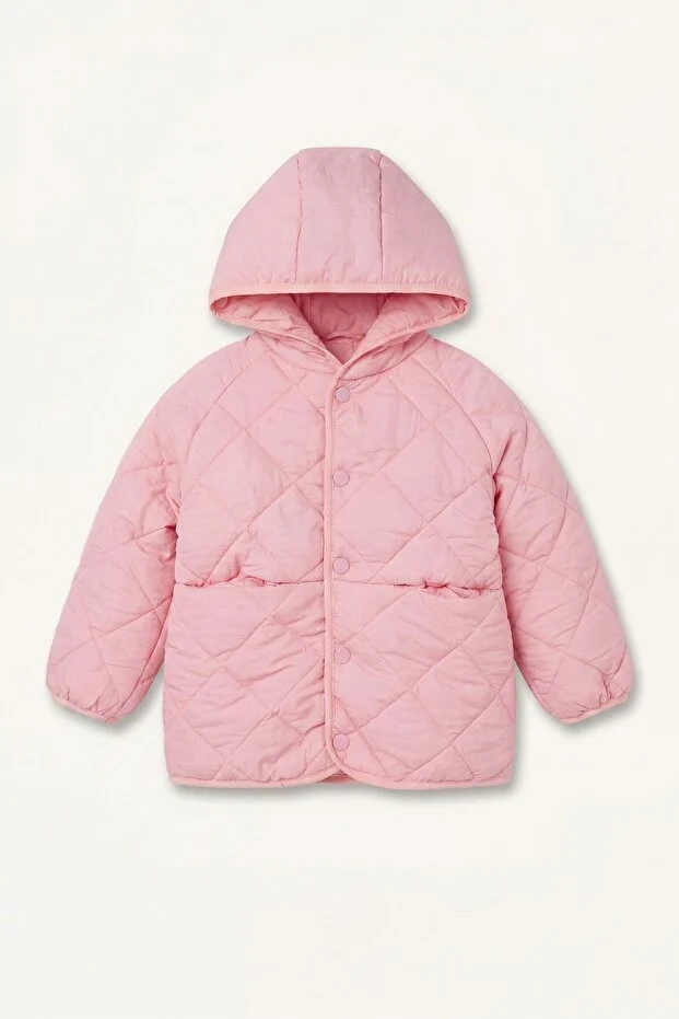 Defacto Çıtçıtlı Kapitone Kapüşonlu Mont Kız Bebek H3571A526AU