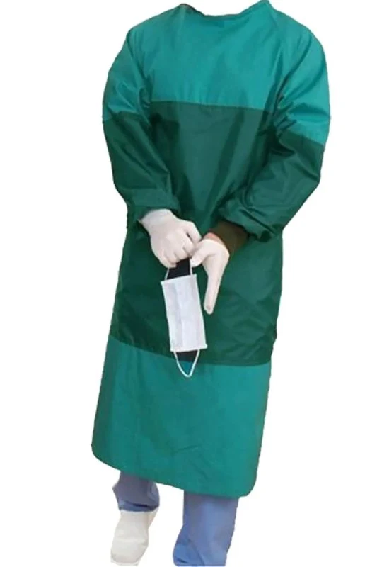 Yeşil Cerrahi Box Önlüğü - Yıkanabilir & Otoklavlanabilir Doktor Önlüğü