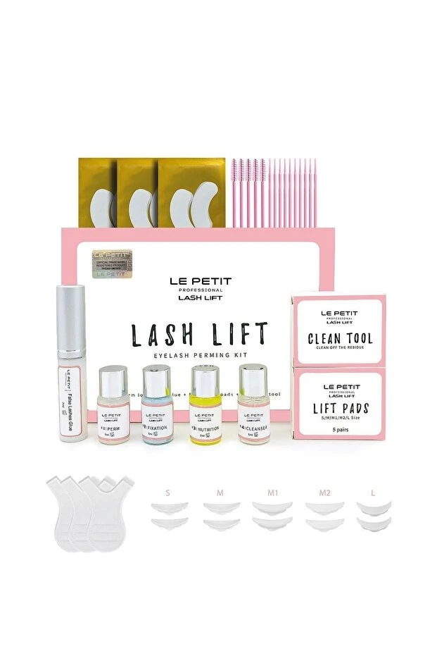 Le Petit Professional Lash Lift Kirpik Lifting-Kirpik Perma Seti (Full Set) I Pro Salon Etkisi, Evde 10 Dakikada Lifting & Kaş Laminasyonu