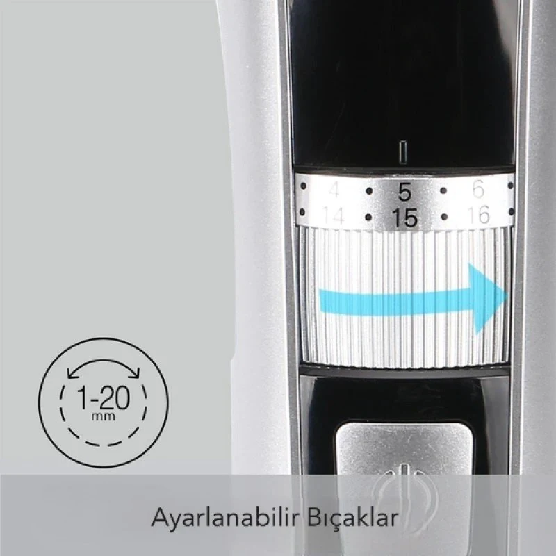 Şarjlı Ayarlanabilir Başlıklı Saç Sakal Traş Makinesi