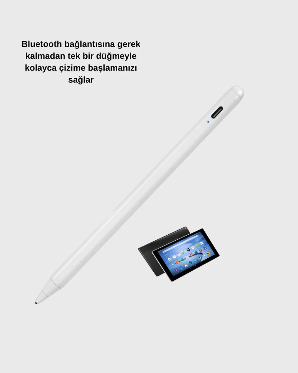 Manyetik Dokunmatik Kalem – Bluetooth Gerektirmeyen Type-C Şarjlı iPad ve Android Uyumlu Hassas Stylus