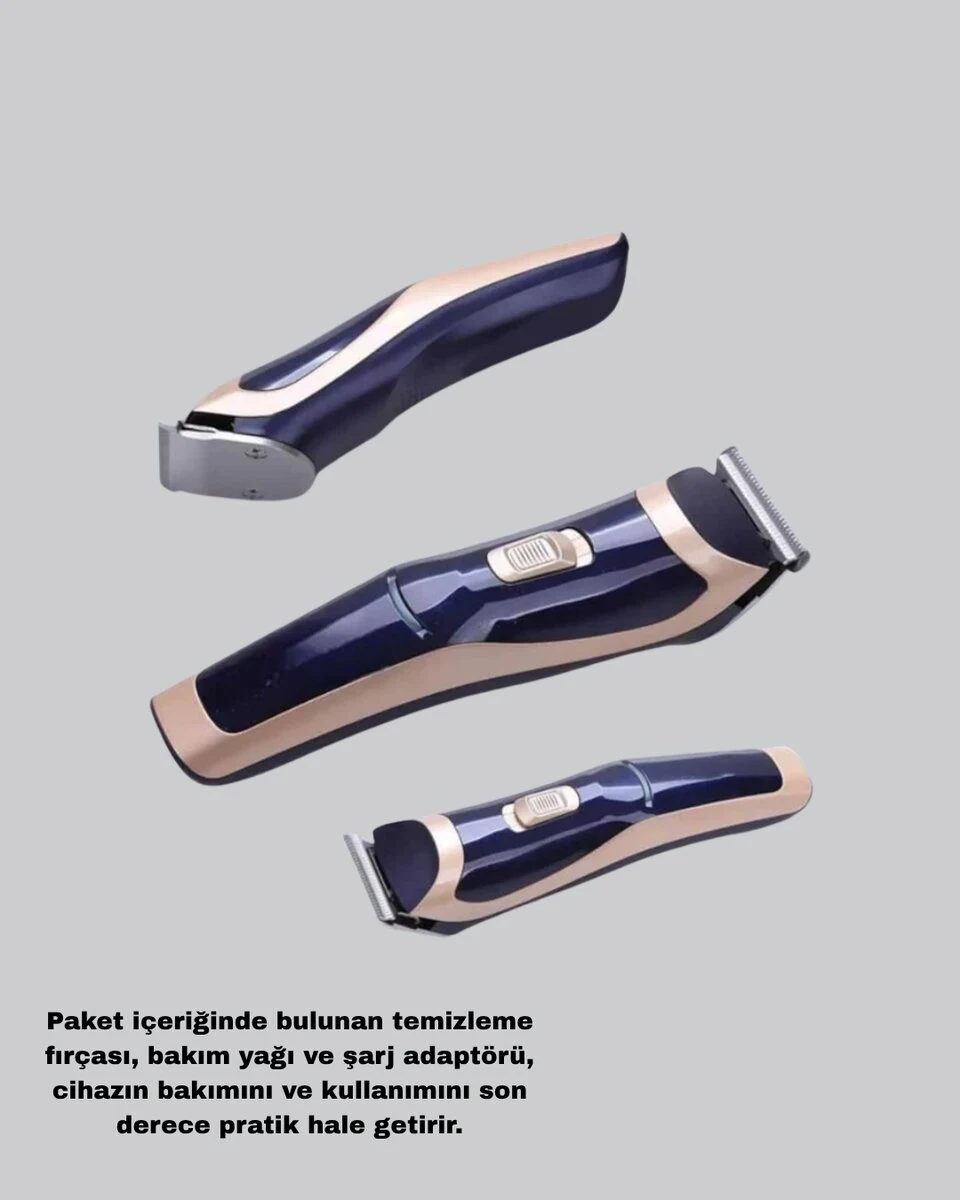 Profesyonel Şarjlı Saç ve Sakal Kesme Makinesi – Unisex 12 mm Ayarlanabilir Başlık