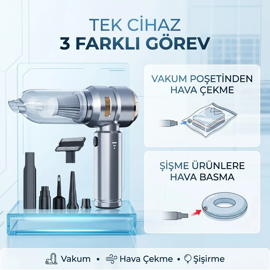 ST-6659 Plus Kablosuz El Süpürgesi & Hava Üfleme (2'si 1 Arada)