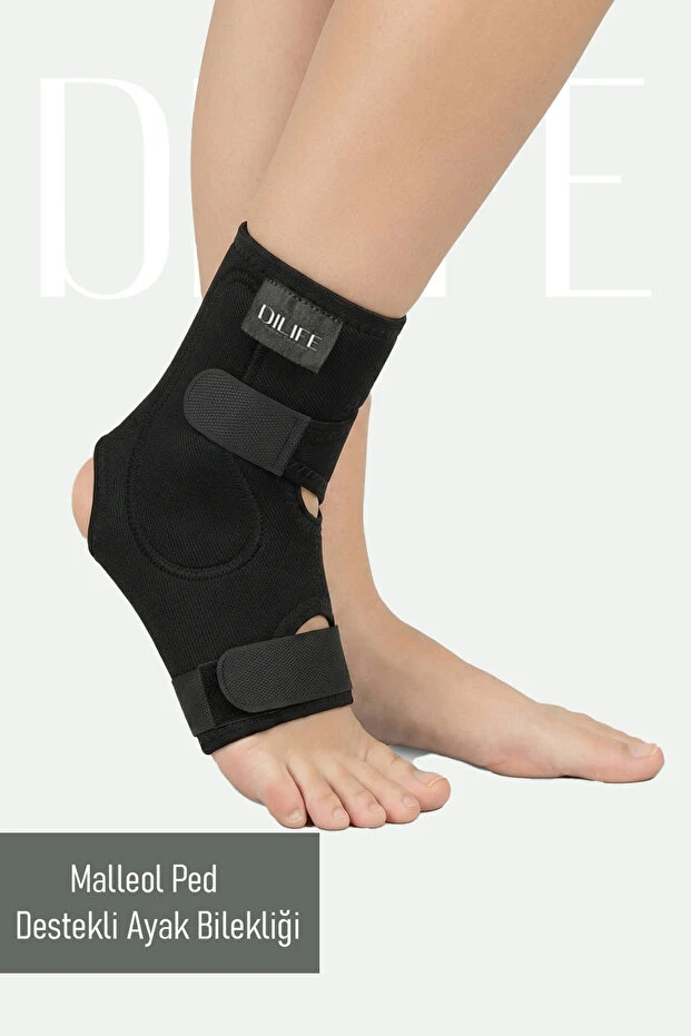 DILIFE Ayak Bilekliği Malleol Ped Destekli Ayak Bilek Ağrılarına Yardımcı Sağ&Sol Uyumlu Ortopedik