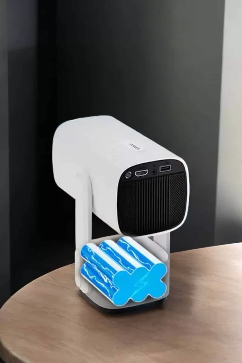Akıllı Projeksiyon Powerbankli Taşınabilir Sinema Projektörü 4k HD Kaliteli