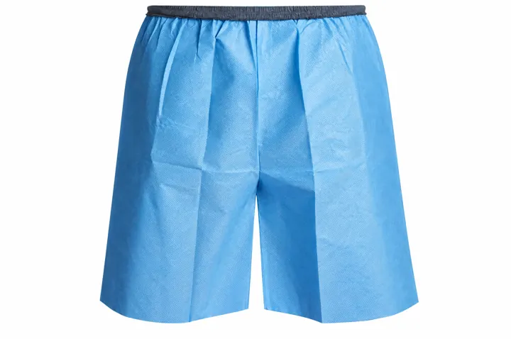 Light blue disposable non-woven shorts | Einweg-Shorts | Pantaloncini monouso