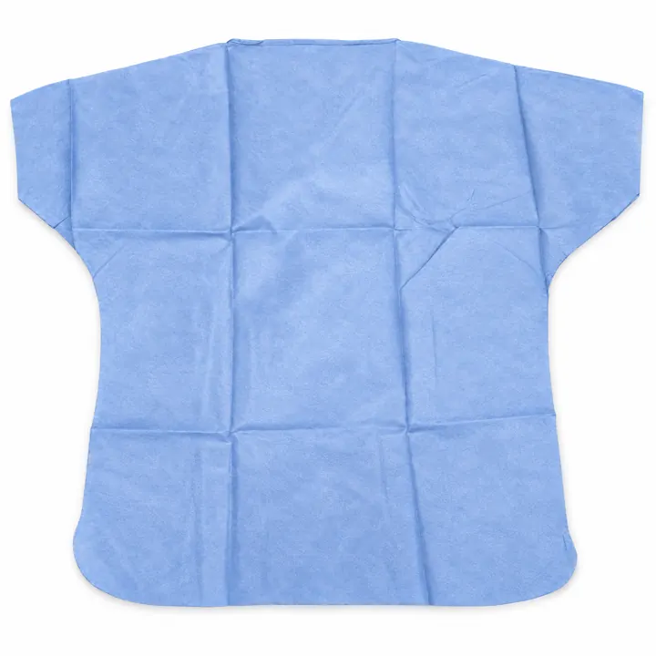 Light blue disposable non-woven scrub top | Einweg-OP-Kasack | Casacca monouso